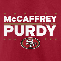 Christian McCaffrey & Brock Purdy San Francisco 49ers Election Players T-Shirt - Scarlet outlet