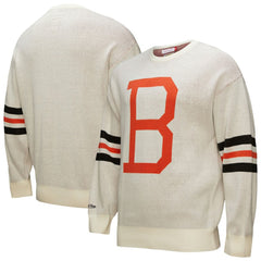 Baltimore Orioles Retro Pullover Sweater - Cream | Mitchell & Ness