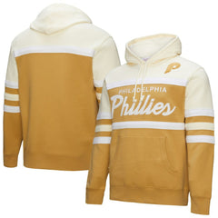 Philadelphia Phillies Head Coach Pullover Hoodie - Tan/Cream | Mitchell & Ness