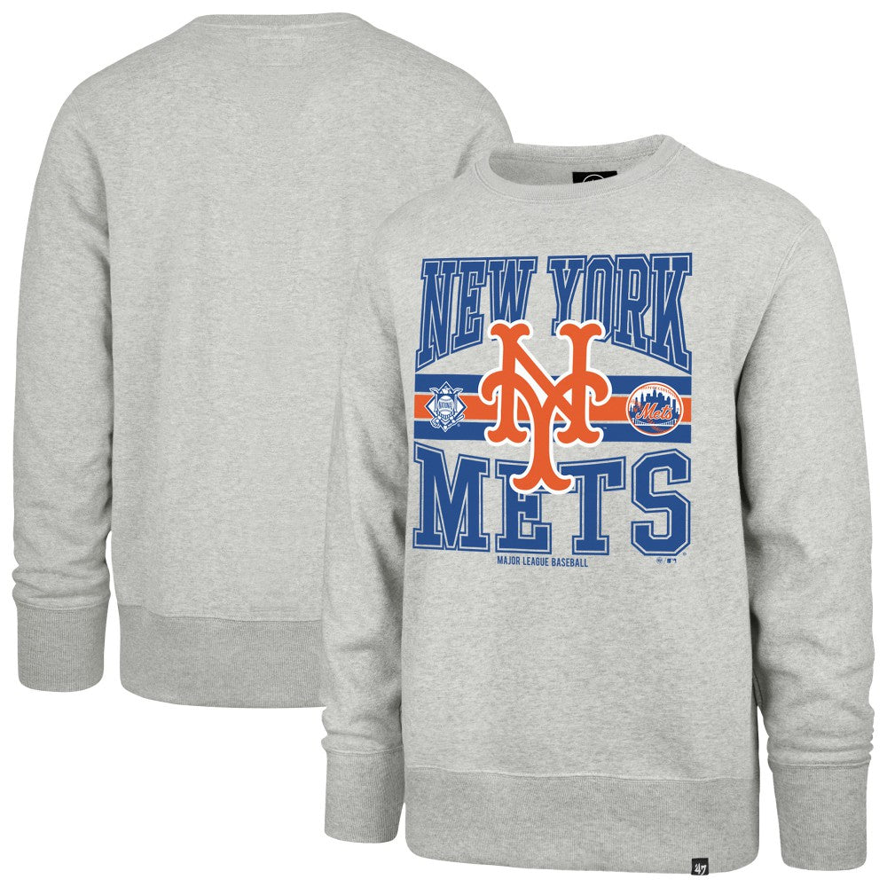 New York Mets Letters Headline Pullover Sweatshirt - Gray | 47 brand
