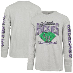 Colorado Rockies Fair Ball Franklin Long Sleeve T-Shirt - Gray | 47 brand