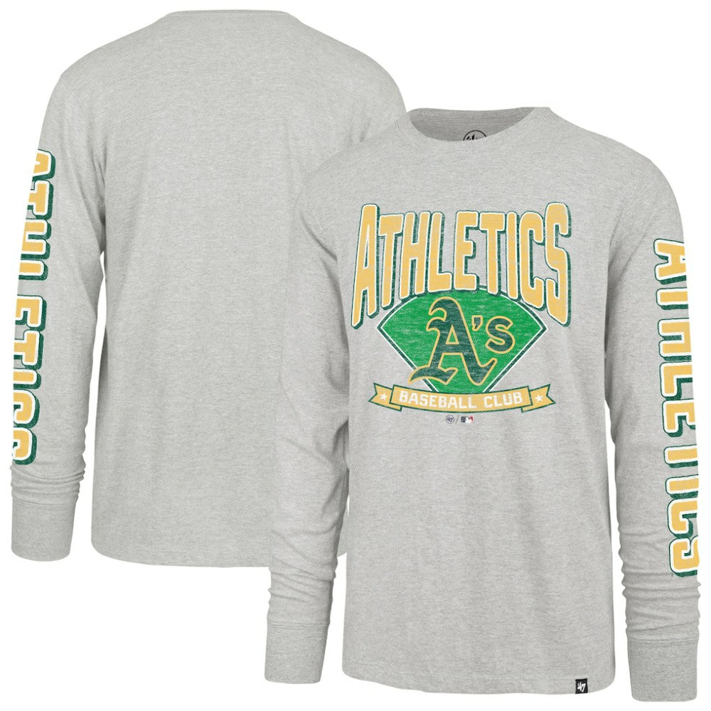 Athletics Fair Ball Franklin Long Sleeve T-Shirt - Gray | 47 brand