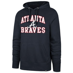 Atlanta Braves Velocity Headline Pullover Hoodie - Navy | 47 brand