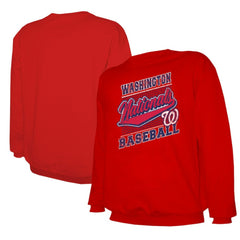 Washington Nationals Stitches Lightweight Crew Sweatshirt - Red