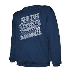 New York Yankees Stitches Lightweight Crew Sweatshirt - Navy