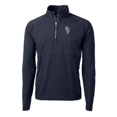 Kansas City Royals Cutter & Buck Adapt Eco Knit Hybrid Recycled Quarter-Zip Pullover Top - Navy