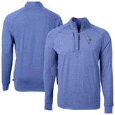 Kansas City Royals Cutter & Buck Adapt Eco Knit Heather Quarter-Zip Pullover Top - Heather Blue