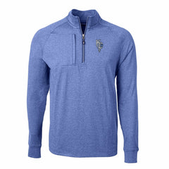 Kansas City Royals Cutter & Buck Adapt Eco Knit Heather Quarter-Zip Pullover Top - Heather Blue