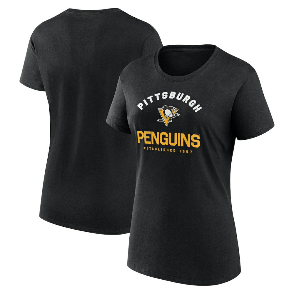Pittsburgh Penguins Logo Athletic Women's Unrivaled T-Shirt Black