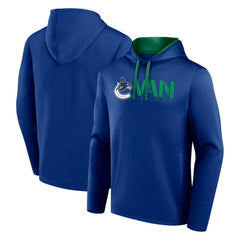 Vancouver Canucks Logo Athletic Head Start Pullover Hoodie Blue