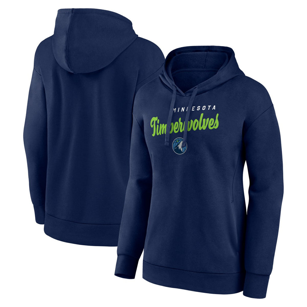 Minnesota Timberwolves Logo Athletic Women's Triumphant V-Neck Pullover Hoodie - Navy discount