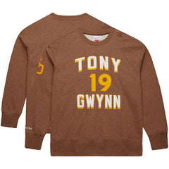 Tony Gwynn San Diego Padres Legends Collection Vintage Logo Name & Number Fleece Pullover Sweatshirt - Brown | Mitchell & Ness