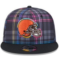 Cleveland Browns New Era 2024 NFL Crucial Catch Plaid 9FIFTY Snapback Hat - Black cheap