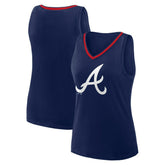 Atlanta Braves Logo Athletic Women's Stellar Win V-Neck Tank Top - Navy