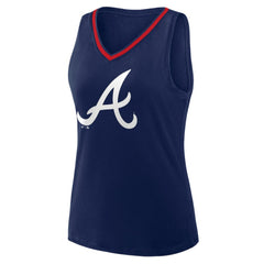 Atlanta Braves Logo Athletic Women's Stellar Win V-Neck Tank Top - Navy