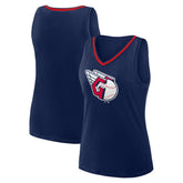 Cleveland Guardians Logo Athletic Women's Stellar Win V-Neck Tank Top - Navy