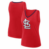 St. Louis Cardinals Logo Athletic Women's Stellar Win V-Neck Tank Top - Red