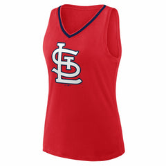 St. Louis Cardinals Logo Athletic Women's Stellar Win V-Neck Tank Top - Red