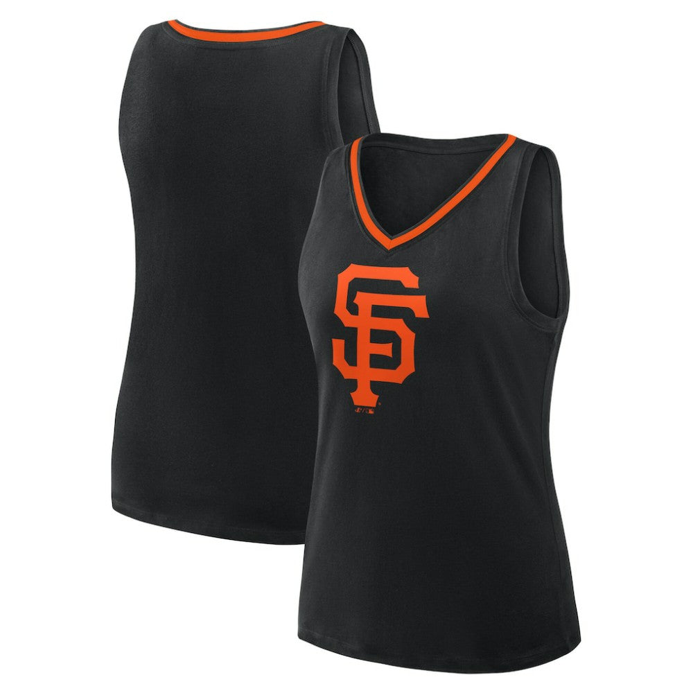 San Francisco Giants Logo Athletic Women's Stellar Win V-Neck Tank Top - Black