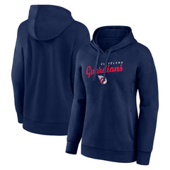 Cleveland Guardians Logo Athletic Women's Logo Triumphant V-Neck Pullover Hoodie - Navy