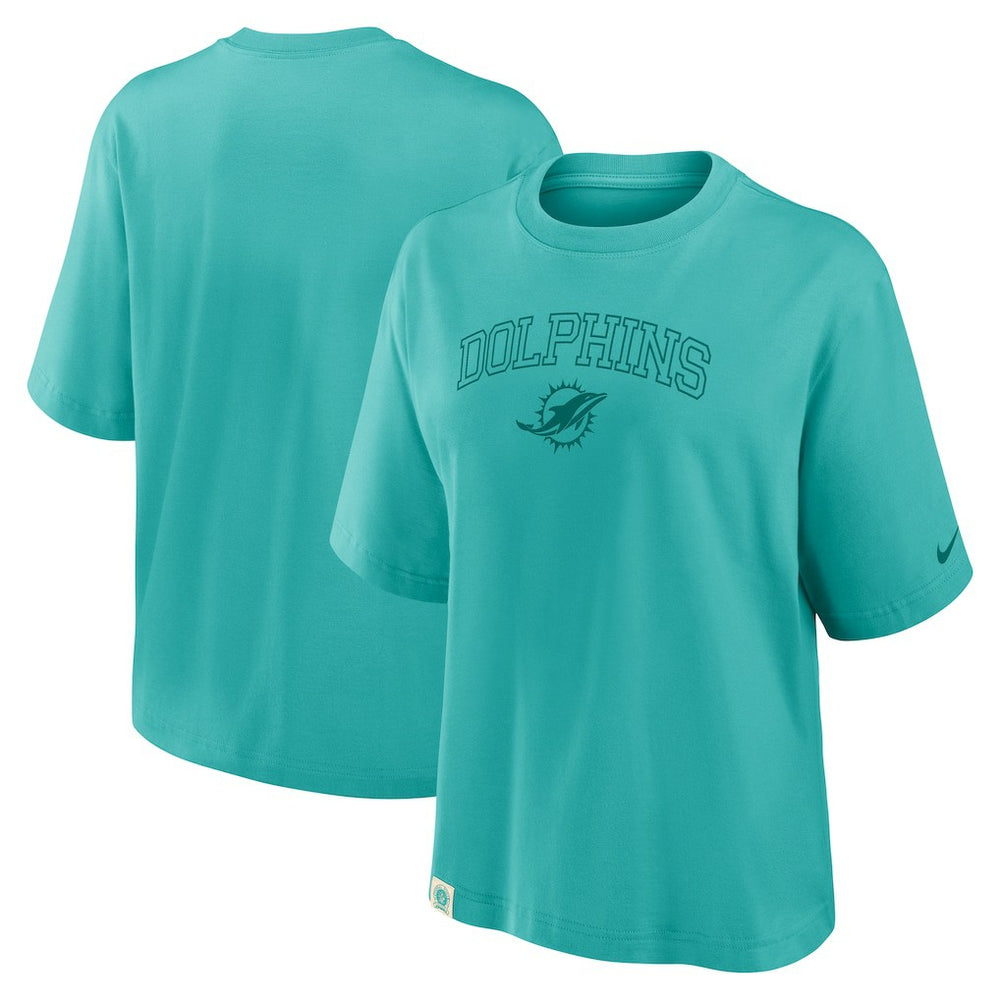 Miami Dolphins Women's Glory Arch Boxy T-Shirt - Aqua | Nike cheap