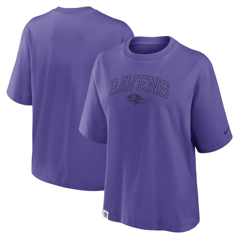 Baltimore Ravens Women's Glory Arch Boxy T-Shirt - Purple | Nike discount