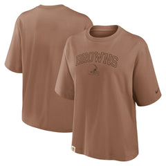 Cleveland Browns Women's Glory Arch Boxy T-Shirt - Brown | Nike cheap