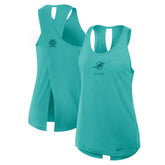 Miami Dolphins Women's Glory Open-Back Crisscross Dri-FIT Tank Top - Aqua | Nike cheap
