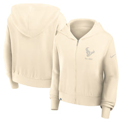 Houston Texans Women's Glory Cropped Full-Zip Hoodie - Cream | Nike for sale