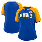Los Angeles Rams Women's Height Advantage T-Shirt - Royal/Gold discount