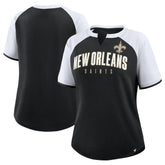 New Orleans Saints Women's Height Advantage T-Shirt - Black/White on sale