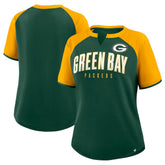 Green Bay Packers Women's Height Advantage T-Shirt - Green/Gold online