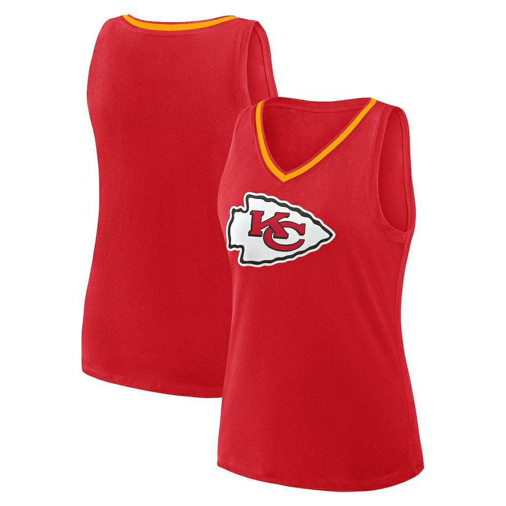 Kansas City Chiefs Logo Athletic Women's Stellar Win V-Neck Tank Top - Red cheap