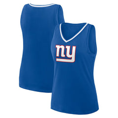 New York Giants Logo Athletic Women's Stellar Win V-Neck Tank Top - Royal on sale