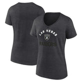 Las Vegas Raiders Logo Athletic Women's Unrivaled V-Neck T-Shirt - Heather Charcoal online