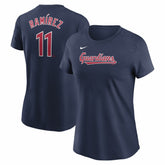 José Ramírez Cleveland Guardians Women's Cooperstown Collection Fuse Name & Number T-Shirt - Navy | Nike