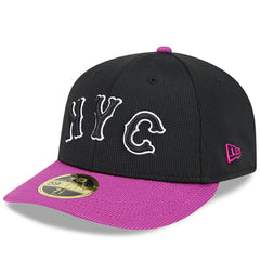 New York Mets City Connect Batting Practice Low Profile 59FIFTY Fitted Hat - Charcoal/Purple | New Era