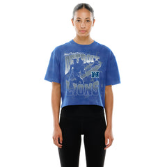 Detroit Lions New Era Women's Cropped Boxy Sport Classics Mineral Wash T-Shirt - Blue sale