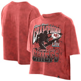 Kansas City Chiefs New Era Women's Cropped Boxy Sport Classics Mineral Wash T-Shirt - Red on sale