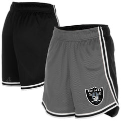 Las Vegas Raiders New Era Women's Sport Classics Mesh Shorts - Silver/Black sale