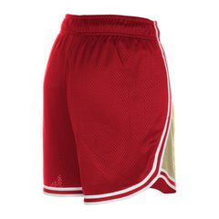 San Francisco 49ers New Era Women's Throwback Sport Classics Mesh Shorts - Gold/Scarlet sale