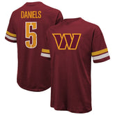 Jayden Daniels Washington Commanders Majestic Threads Name & Number Oversize Fit T-Shirt - Burgundy outlet