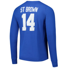 Amon-Ra St. Brown Detroit Lions Majestic Threads Name & Number Long Sleeve T-Shirt - Blue cheap