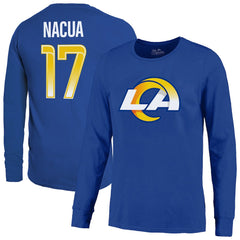 Puka Nacua Los Angeles Rams Majestic Threads Name & Number Non-Distressed Long Sleeve T-Shirt - Royal sale