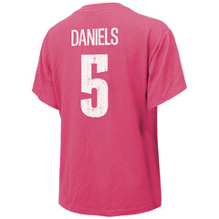 Jayden Daniels Washington Commanders Majestic Threads Women's Name & Number T-Shirt - Pink outlet