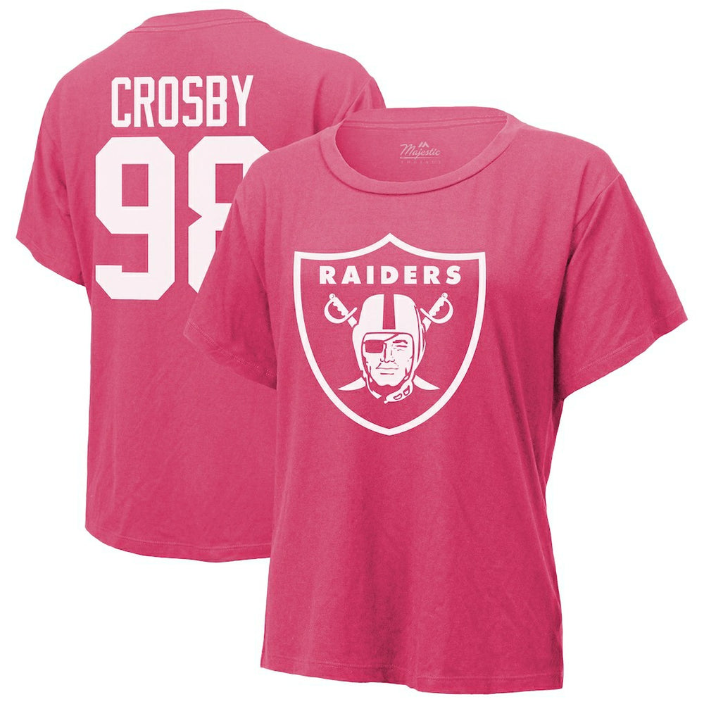 Maxx Crosby Las Vegas Raiders Majestic Threads Women's Name & Number T-Shirt - Pink sale