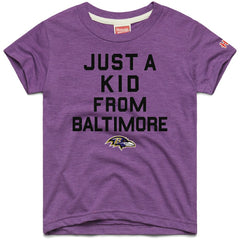 Baltimore Ravens Homage Youth Just a Kid Tri-Blend T-Shirt - Purple cheap