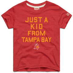 Tampa Bay Buccaneers Homage Youth Just a Kid Tri-Blend T-Shirt - Red on sale