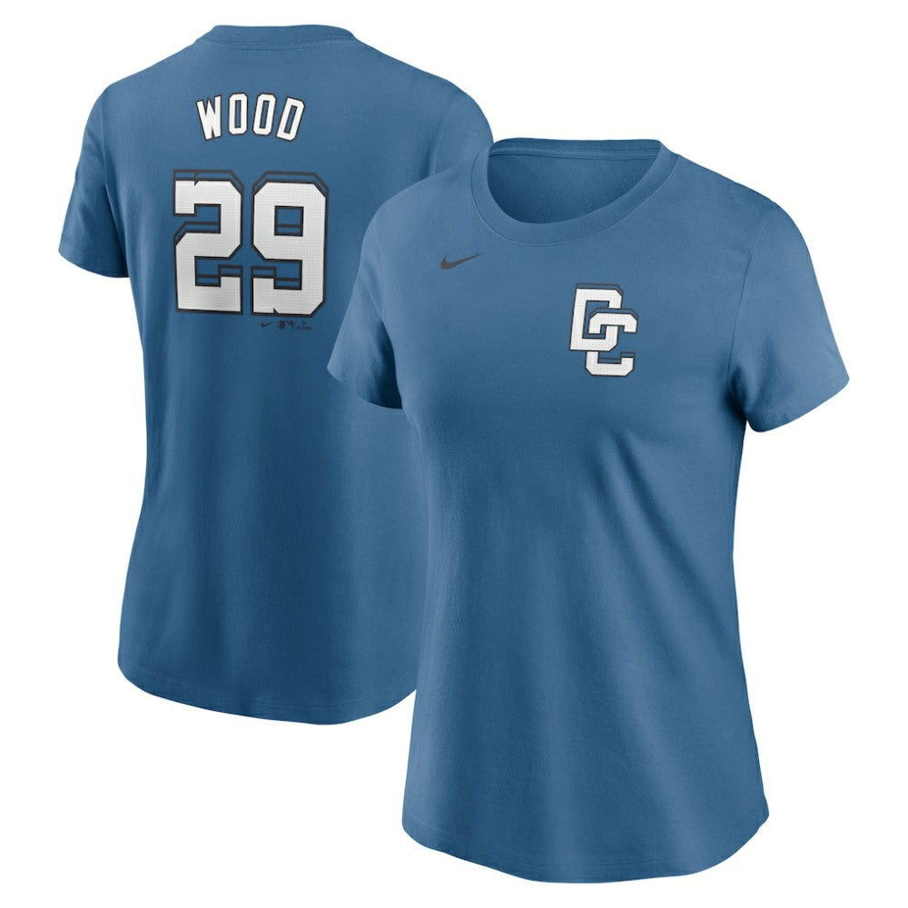 James Wood Washington Nationals Women's 2025 City Connect Fuse Name & Number T-Shirt - Blue | Nike