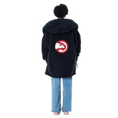 The Best Lounger in the World By Jill Martin Atlanta Hawks Unisex Black Oversized Open-Front Hoodie Sweater cheap
